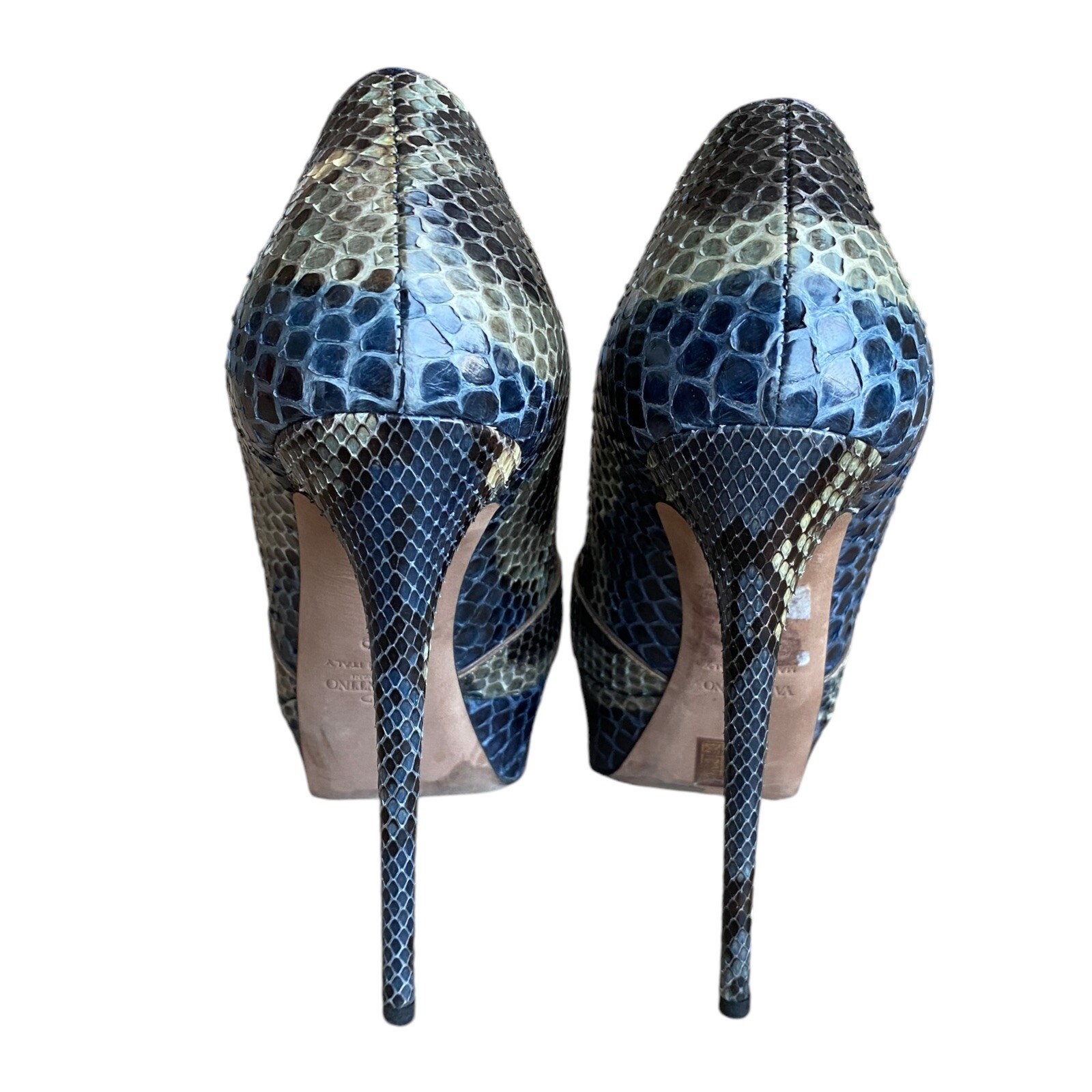 VALENTINO Multicolor Python Rockstud Round Toe Pl… - image 12