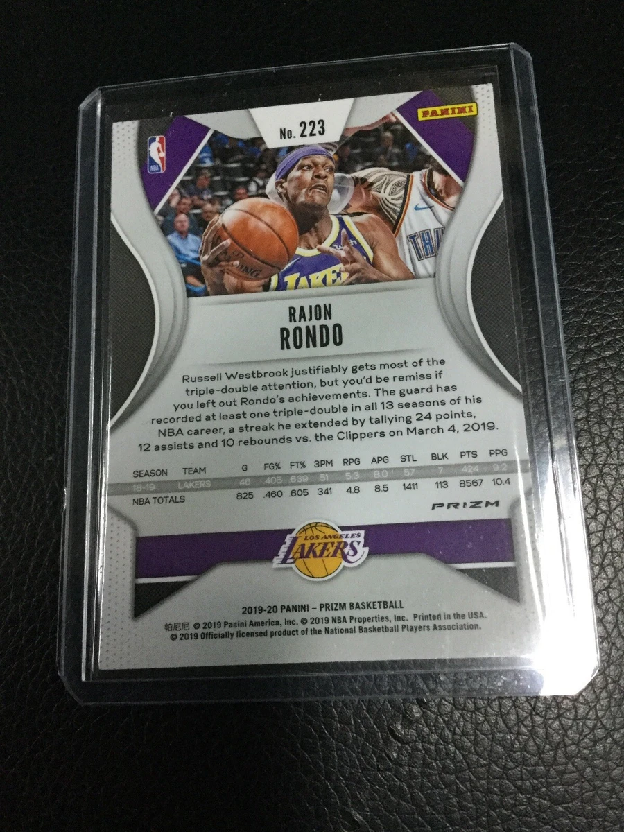 2019-20 Panini Prizm FOTL Rajon Rondo Blue Shimmer Refractor LA 