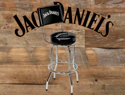 Jack Daniels Old Bar Stool with Backrest Bar Pub