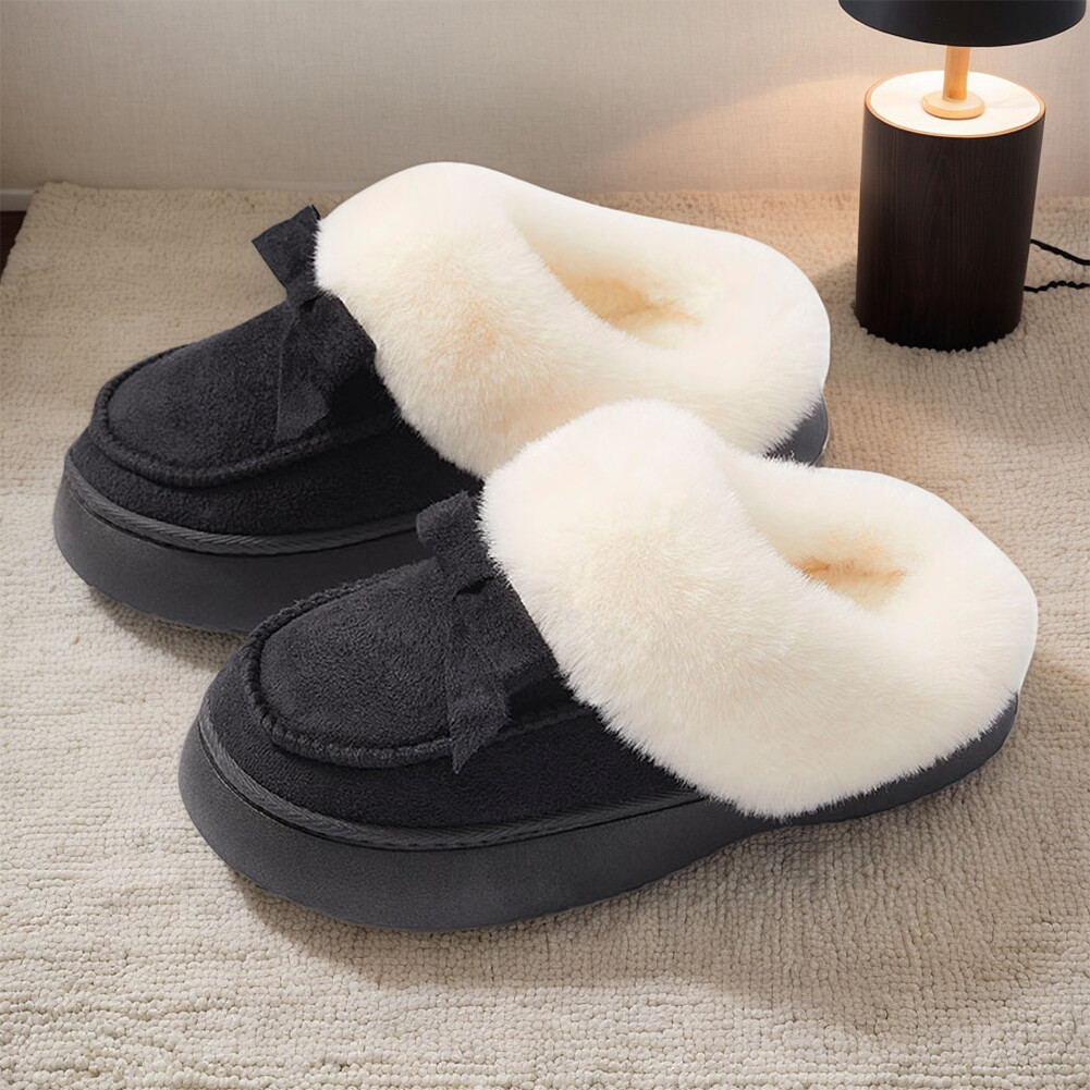 SAOLA Scarpe da casa invernali donna con fodera in pelliccia sintetica suola in gomma per interni ed esterni