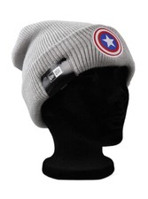 Sombrero de nieve de invierno tejido puño Capitán América New Era Marvel Comics Avengers gris