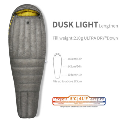 AEGISMAX Wind Hard Dusk Down Sleeping Bag 800FP Ultralight Camping