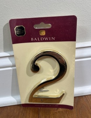 Baldwin #2 Solid Brass 5'' House Number Polished Gold Finish 90672.003