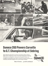 Sunoco Brand Gas Station Corvette Endorsed 1966 Road & Track Vtg Mag Print Ad