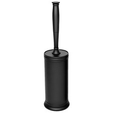 AONEZ Plastic Toilet Brush and Holder Set for Bathroom Cleaning, Black