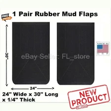 2 PACK Black Rubber Truck Mud Flaps 24 Inch Wide x 30 Inch Long x 1/4" Thick NEW
