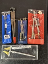 Vintage Lot 5 Drafting Tools- Alvin 580, Tacro 3517, Kohinoor 25011 LSS Starett