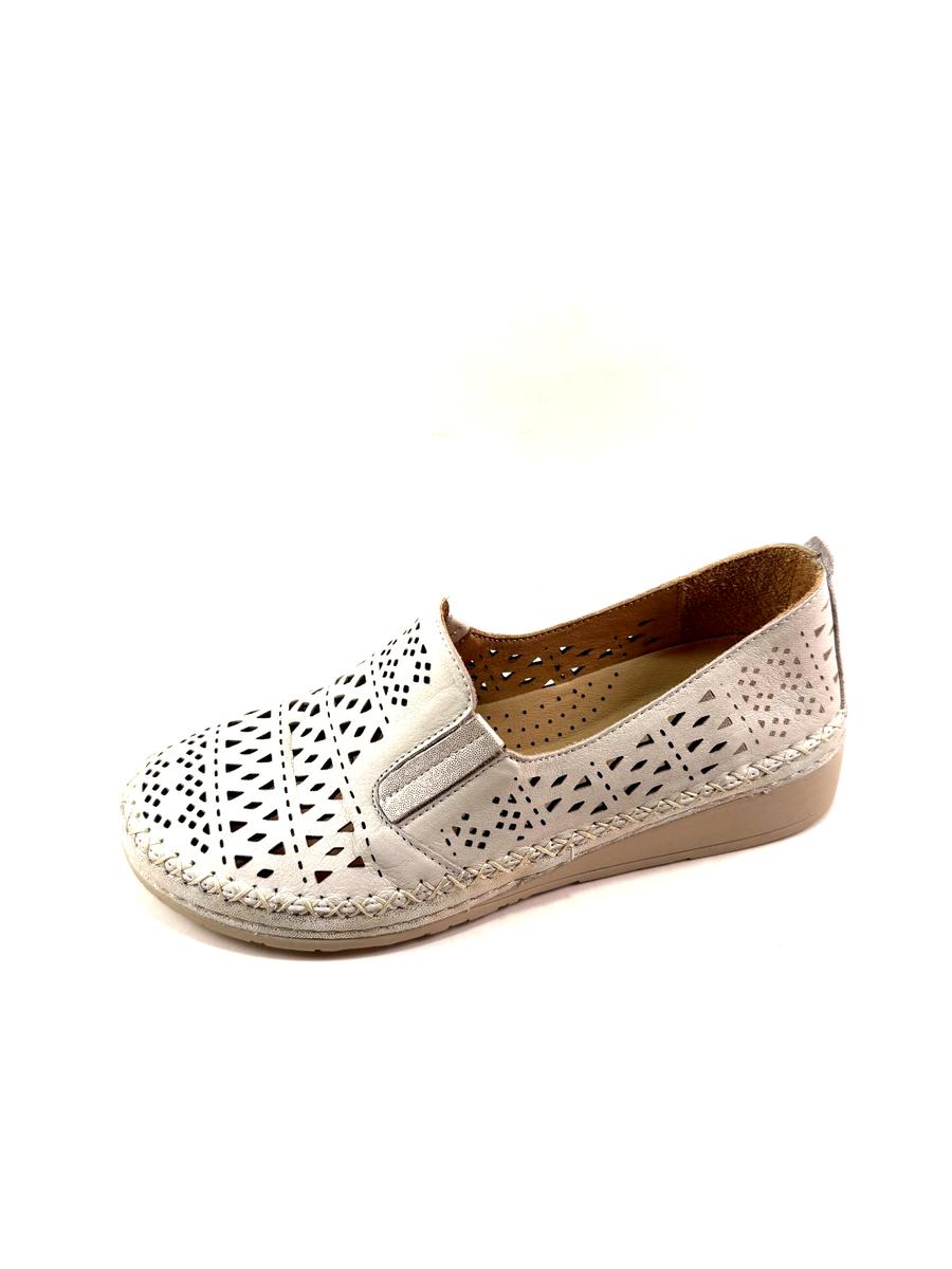 Lonza 200234 Milk Leather Low Wedge Laser-Cut Comfort Shoe | eBay