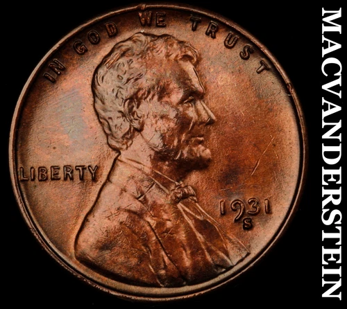 1931-S Lincoln Wheat Cent- Almost Uncirculated+ Key Date No Reserve #J335