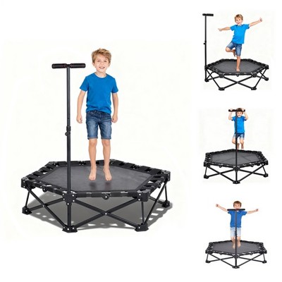 Fitness Trampolin Faltbar Bungee Jumping Minitrampolin Griff Indoor 104cm DE