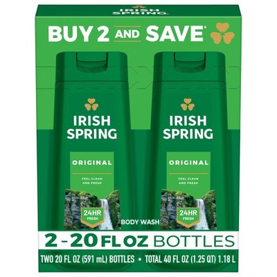 Irish Spring Original Moisturizing Body Wash for 20 Ounce (Pack of 2), White
