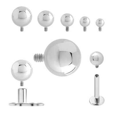 Dermal Anker Aufsatz Kugel Schlicht Silber 2 - 5 mm Anchor Head 1,2 mm