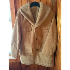 Vintage Outerwear Sears The Men's Store Coat Size 44 Reg Corduroy Sherpa Lined