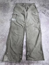 Carhartt B151 DUB Thrashed Painter Canvas Work Pants Olive Distressed Size 32x32