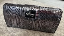 Lipsy Reptile Pattern Box Clutch Bag, Purple Shimmer - Night Out, Prom, Wedding
