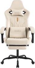 Gaming Chair W/ Footrest Ergonomic Computer Chair Massage Lumbar Cushion Racing