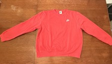 Nike Classic Swoosh Salmon Pink Sweatshirt Crewneck Women s Size Large Pullover