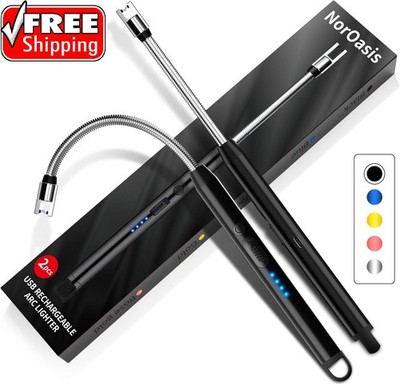 2 Pack Rechargeable Electric Candle Lighters - USB Plasma Arc Lighter Flexible