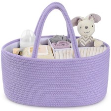 Maliton Baby Diaper Caddy Organizer, Cotton Rope Diaper Caddy Basket, Large S...