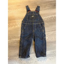 OshKosh B'gosh Denim Overalls 12 Months Blue Flannel Lined Carpenter Boys Girls