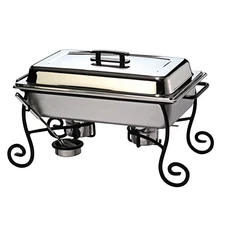 American Metalcraft CF1 Wrought Iron Chafer Frames with Cups, Silver