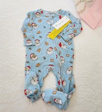 NWT ANGEL DEAR 6/9 MONTHS CHRISTMAS SANTA CLAUS 2 WAY ZIPPER FOOTIE PAJAMAS