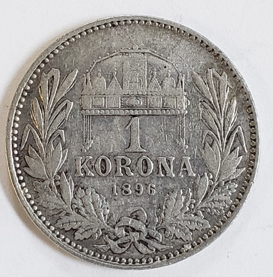 Austria Hungary 1896 Franz Joseph 1 Korona Silver .835