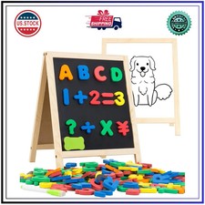Magnetic Letters and Numbers Set with Double Sided Dry Erase and Chalkboard