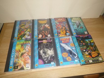 Bundle Lot Of 8 Sega CD Batman & Robin, Wirehead, Revenge Of the Ninja,Ecco