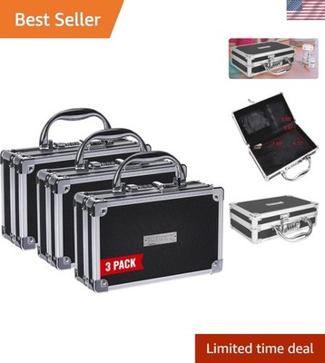 Portable Locking Medicine Case with Combination Lock - 3 Pack for Secure Storage