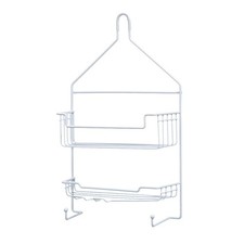 White 2-Tier Hanging with Suction Cups and Holder