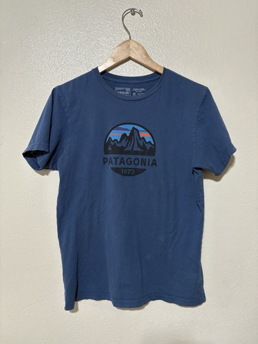 Patagonia graues kurzärmliges Herren-T-Shirt Climb sauber Größe Small Oberteil schmale Passform