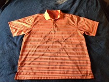 Men's Orange Stripe Polo Shirt PGA Tour XL