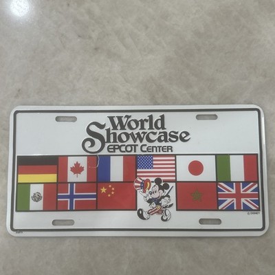 1990 DISNEY WORLD SHOWCASE EPCOT CENTER MICKEY MOUSE BOOSTER License Plate