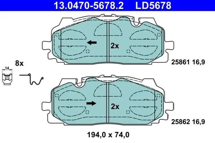 Brake pads 13.0470-5678.2 ATE for AUDI VW