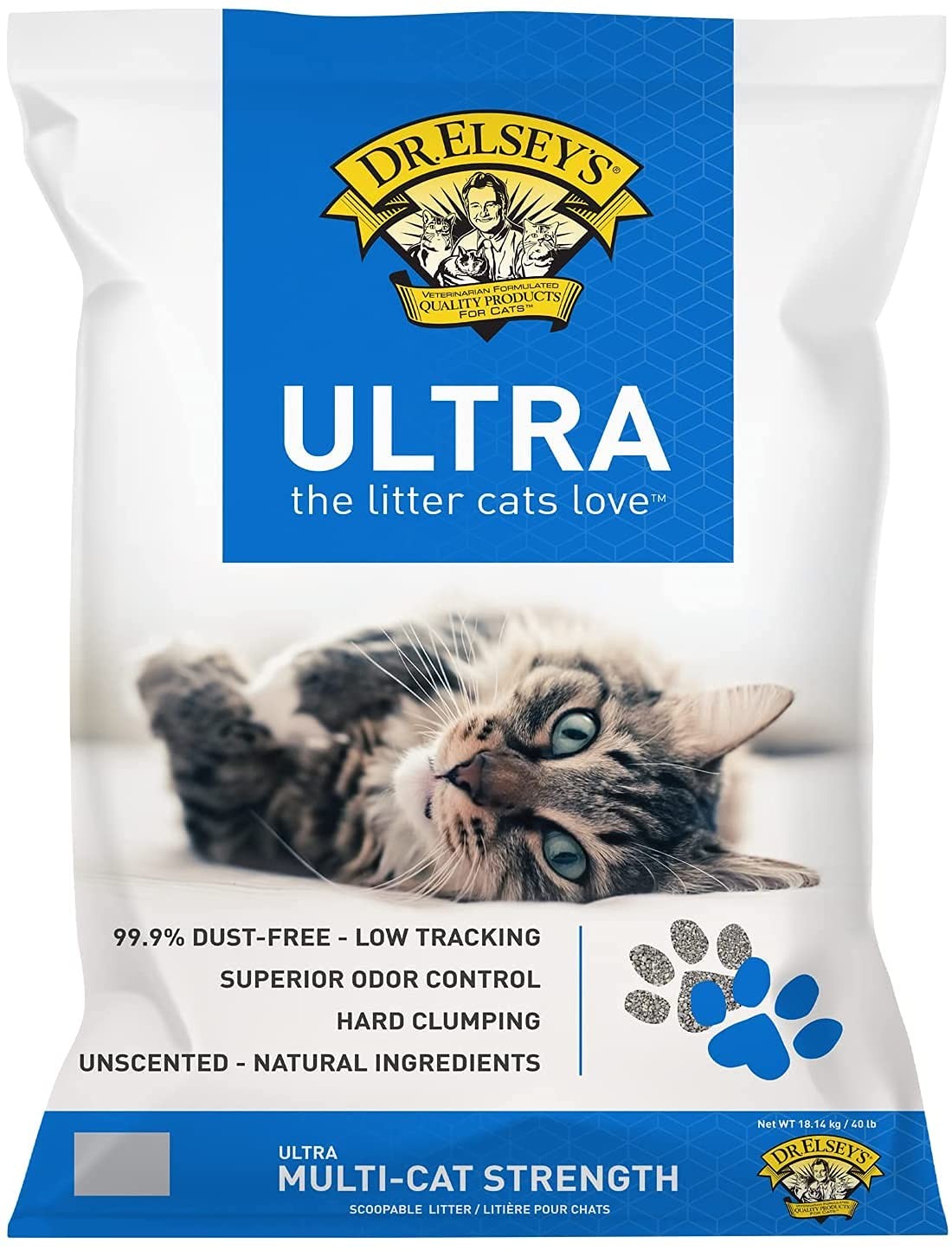 Dr Elsey s Ultra UnScented Clumping Clay Cat Litter 40 lb Ba