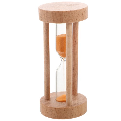 3 Min Wooden Hourglass Child Kitchen Timer Vintage with Pink Sand - Picture 6 of 23