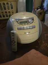 Sony CFD-E90 Boombox CD Radio Cassette-Corder Portable White - READ DESCRIPTION