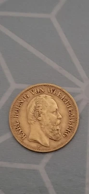 10 MARK 1879 - OR - WUERTTEMBERG - 211 000 EX - TRES RARE - Photo 1/2