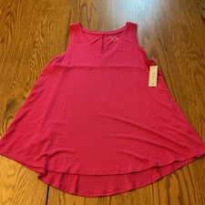Time And Tru Womens Relaxed Fit High Low Tank Top Pink Size Small NWT