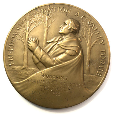 VTG 1955Freedoms Foundation at Valley Forge Medallion Bronze 4''-John Marshall HS