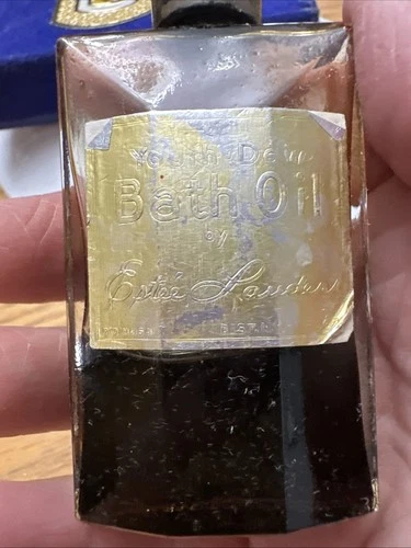 Vintage Estee Lauder YOUTH DEW Bath Oil Gold Foil Label 1 Oz. Collectible W Box