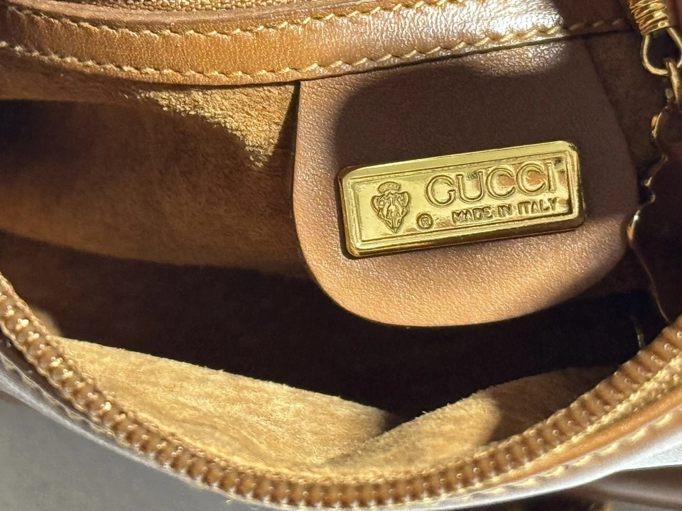 Bolso de hombro Gucci vintage de cuero Marmont Bucket marrón Foto 2 de 4