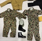 Vintage GI Joe Military Work Clothing Outfits Boots Hat Hong Kong Hasbro