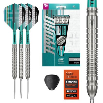 Hydro Steel Tip Dart Set, 24G Barrel 03 | 90% WolframDarts, Silberne Swiss Po...