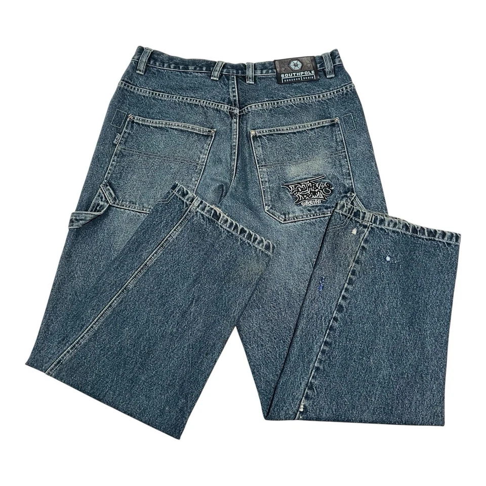 Calça jeans masculina vintage Southpole cargo folgada 34 relaxada Y2K RN82628 - Imagem 3 de 4