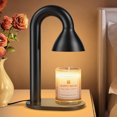 Candle Warmer Lamp with Timer and Dimmer,Minimalist Modern Black Electric Wax...