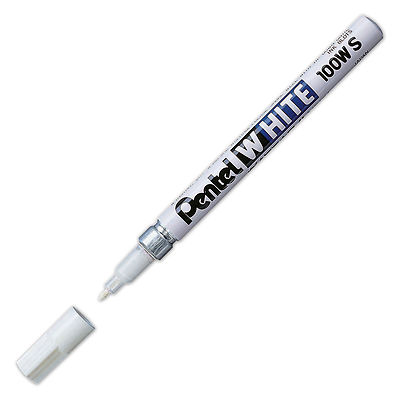 100W-S Pentel White Permanent Marker, Fine Point, White Ink, Pack of 1