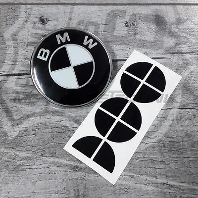 BMW emblema logo adesivo angoli 20 mm ad esempio per moto nero lucido