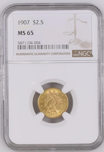 1907 P $2.50 Gold Liberty Head Quarter Eagle NGC MS-65